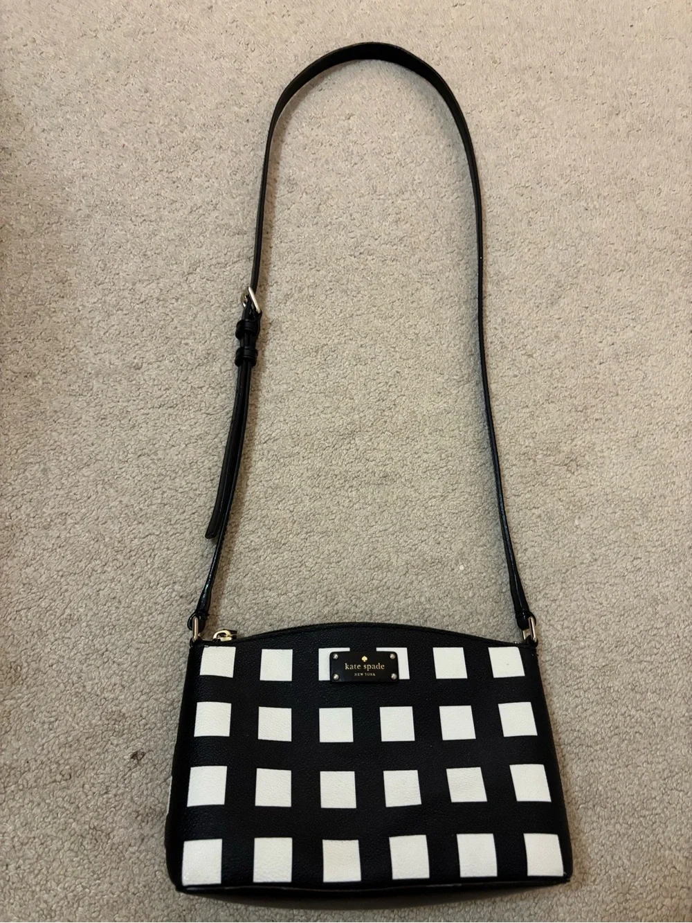 kate spade Black & White Gingham Crossbody Bag